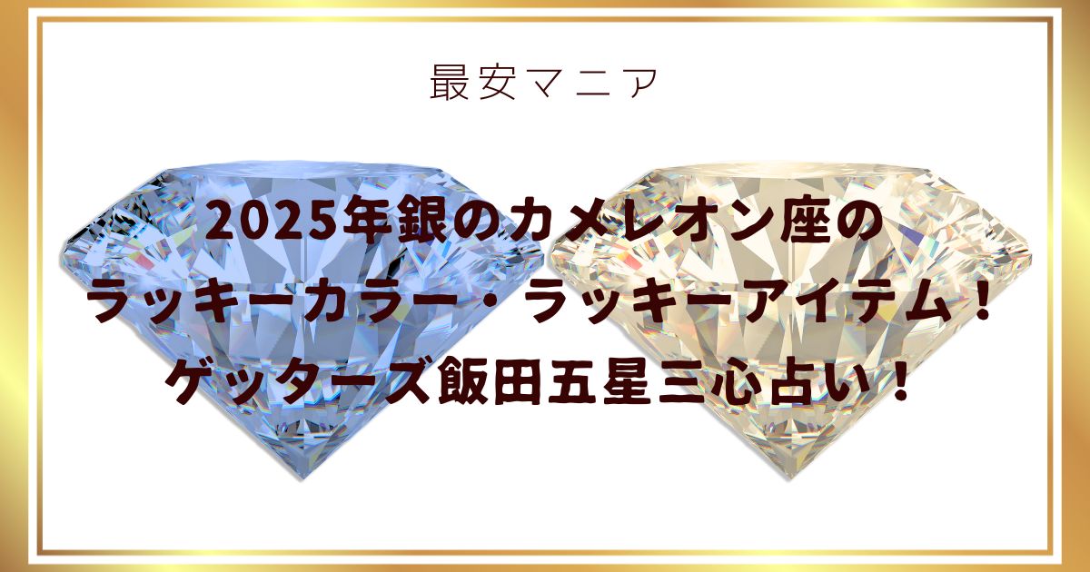 2025年銀のカメレオン座のラッキーカラー・ラッキーアイテム！ゲッターズ飯田五星三心占い！